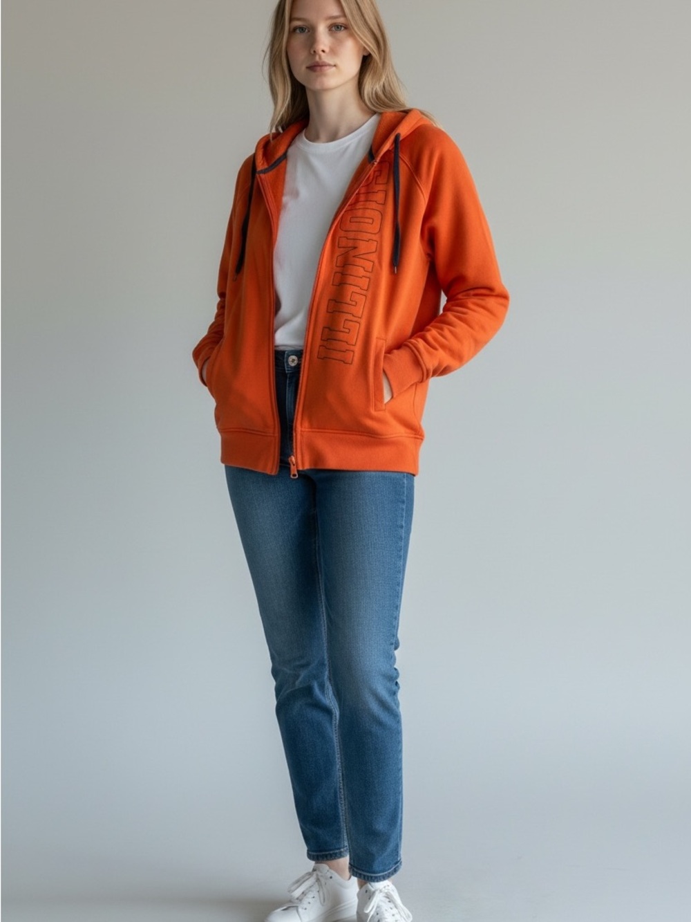 Columbia Women's University of Illinois Zip-Up Utility Hoodie Jacket